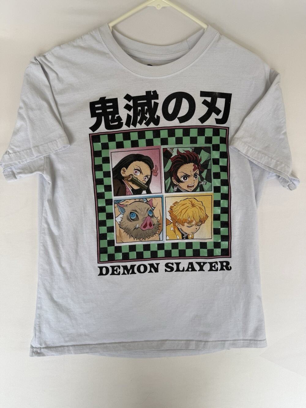 Demon Slayer Kimetsu no Yaiba Character Grid Graphic T-Shirt Men’s Large White
